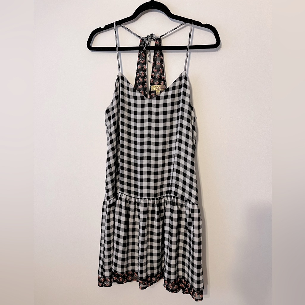 Princess Vera Wang Plaid Juniors Dress With Floral Liner